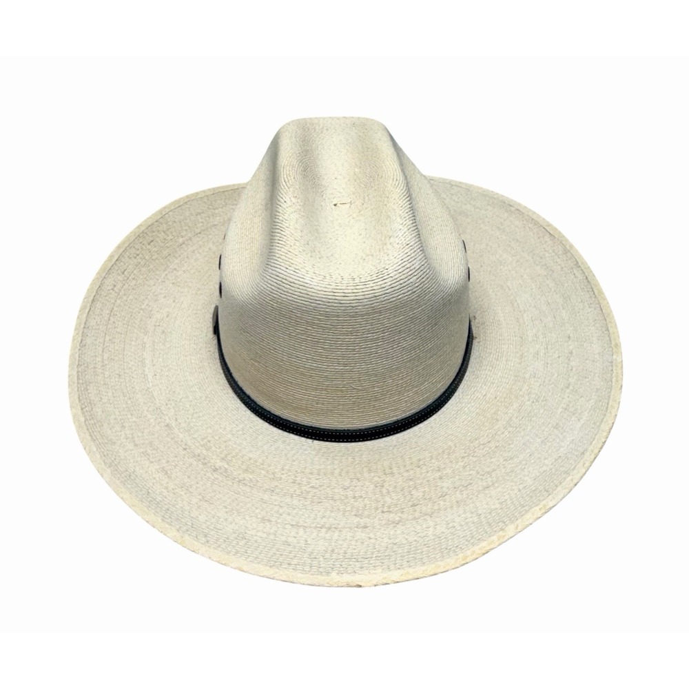 Atwood 7X Marfa Low Crown Long Oval Natural Straw Cowboy Hat Size 7 1/2 - Picture 3 of 13